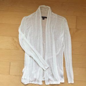 White linen long cardigan